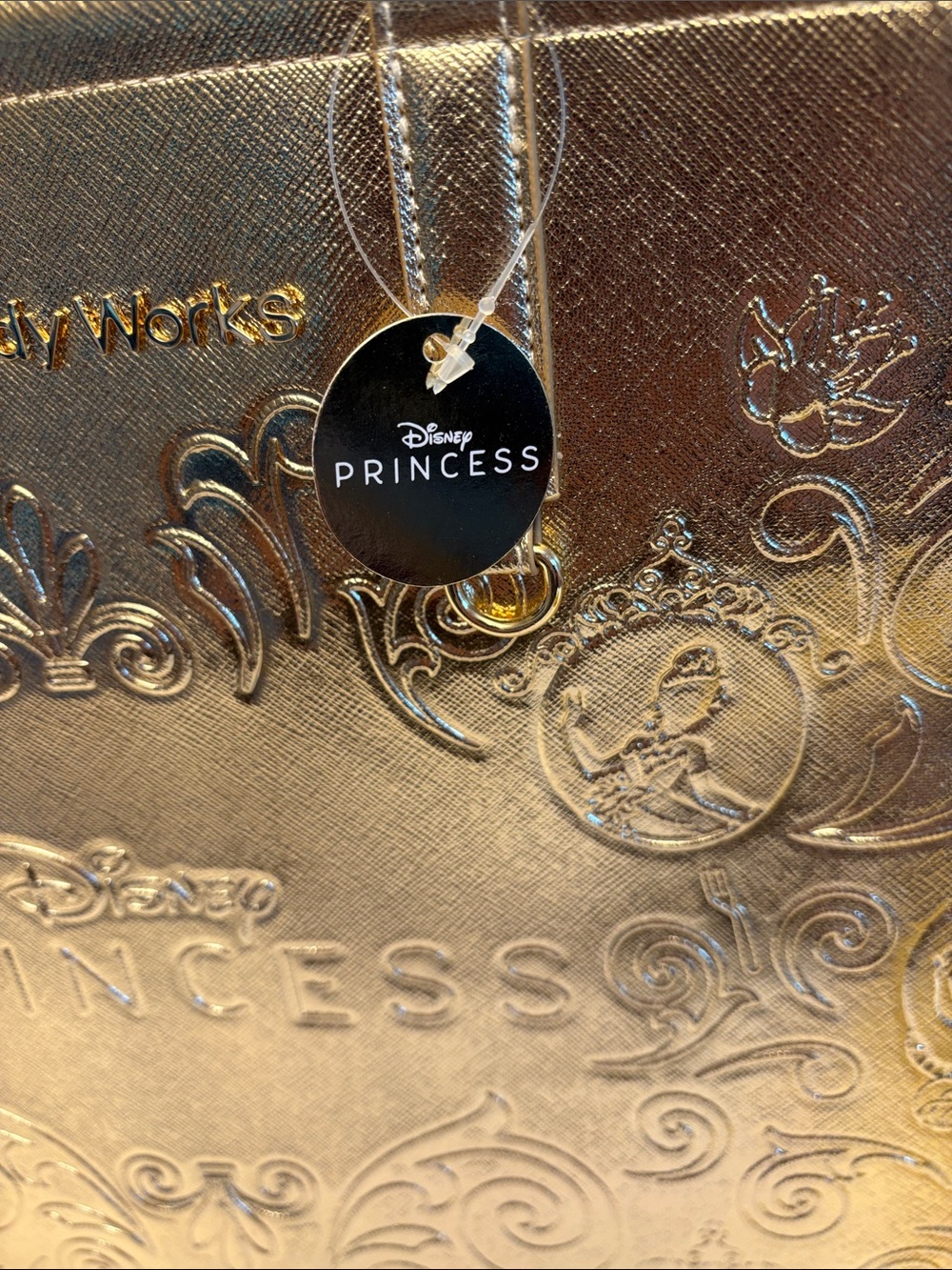 Bath & Body Works Disney Princess Metallic Gold Tote names & quotes inside NWT - Picture 2 of 6